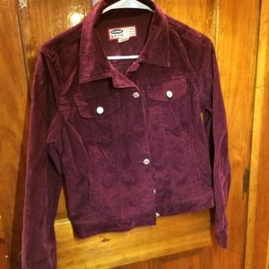 Jeans jacket, vintage corduroy, burgundy